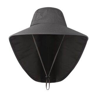 Black Sun Hat for Men Women Vented Wide Brim Bucket Hat Boonie Hat with Adjustable Fit Safari Cap for Summer Fishing Pool