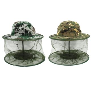 Camo Fishing Hat with Insect Net