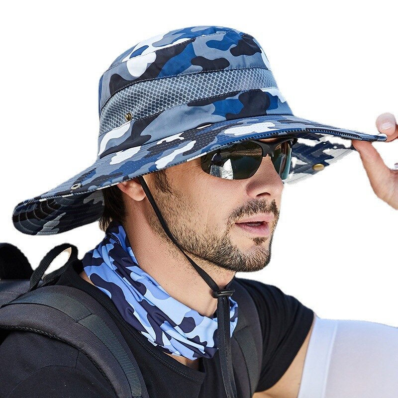 Wide Brim Camo Sun Hat, Free Shipping