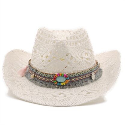 Cowboy Hat with Sun Protection and Curling Brim for Beach Fun - Image 5
